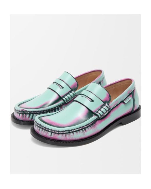 Loewe Blue Campo Brushed Loafers