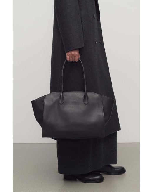 The Row Black Marlo 14 Top Handle Bag