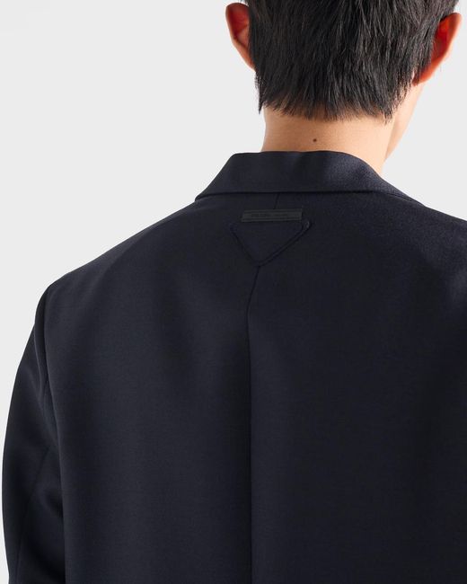 Prada Blue Single-Breasted Wool And Mohair Jacket for men