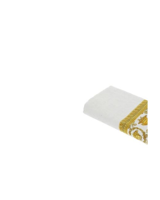 Versace Metallic Allover Logo Detailed Bath Towel for men