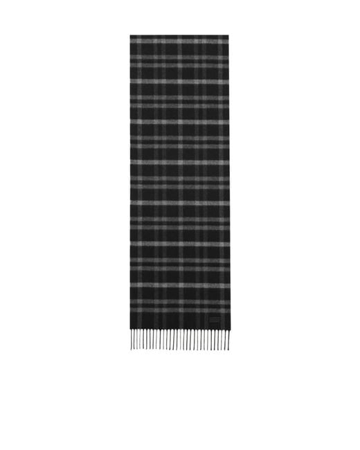 Saint Laurent Black Tartan Fringed Edge Scarf for men