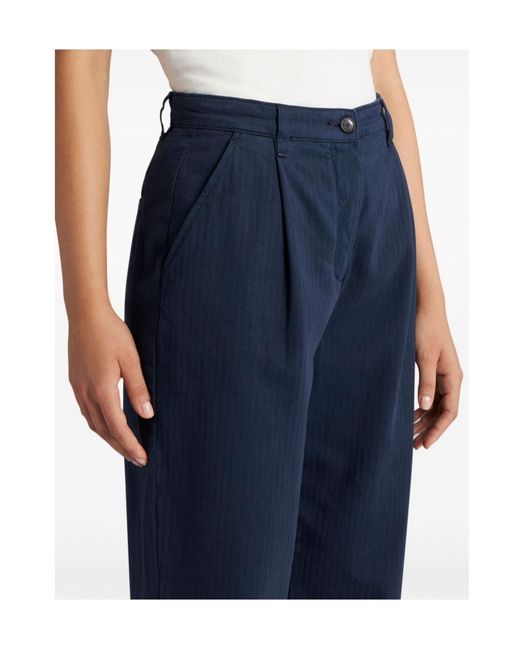Etro Blue Pegaso Embroidered Cropped Pants