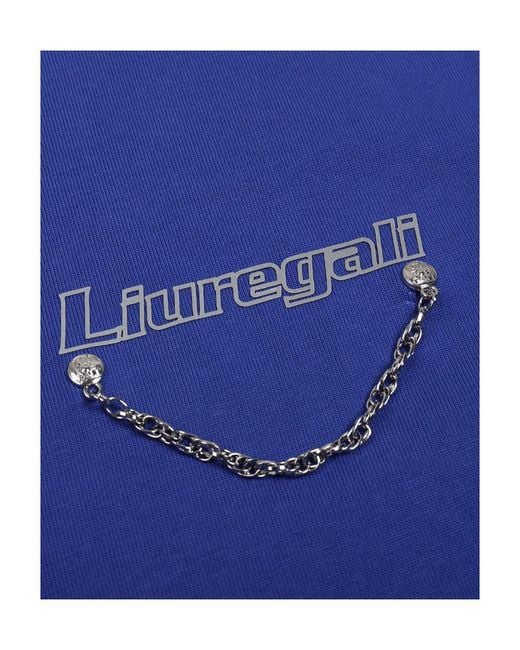 LIU REGALI Blue Logo Details Short-Sleeved T-Shirt