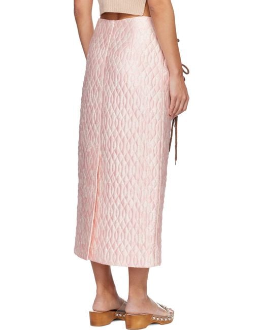 Simone Rocha Pink Quilted Pencil Skirt