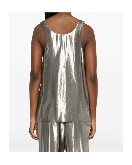 Philosophy Di Lorenzo Serafini Gray Platinum-Tone Silk Top