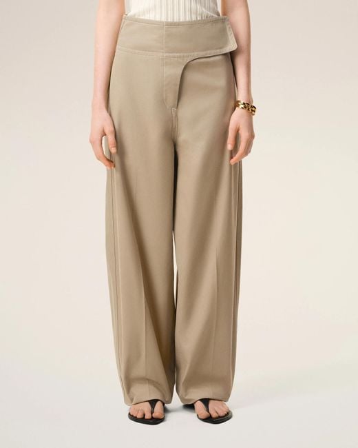AMI Natural Wrapped Belted Trousers