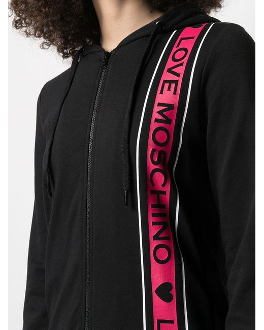 Moschino Black Logo Printed Zipper Casual Jacket