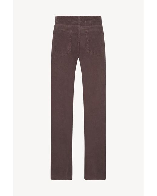 The Row Brown Carlyl Corduroy Low-Rise Straight Trousers