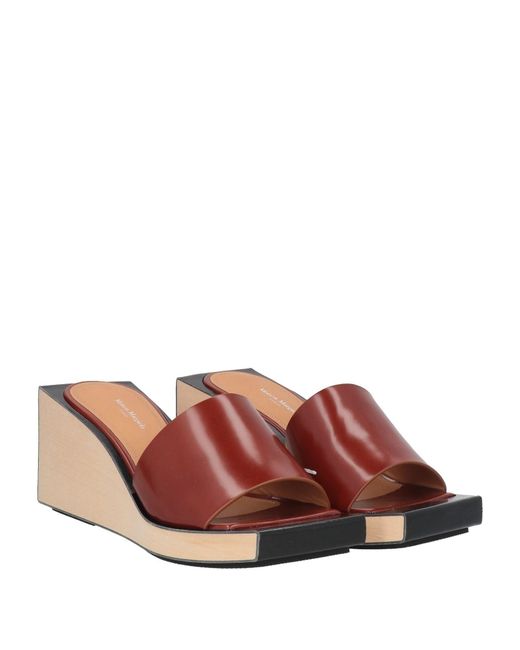 Maison Margiela Brown Leather Slide Sandals