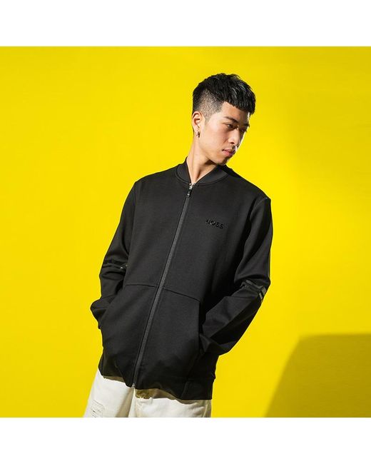 Boss Black Logo-Print Cotton Jacket for men