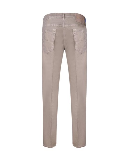Jacob Cohen Gray Logo Patch Straight-Leg Trousers for men