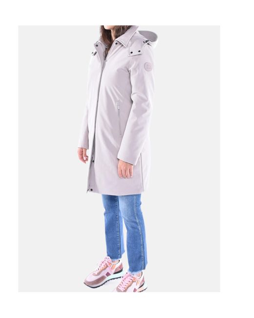 Woolrich White Logo Patch Hooded Parka