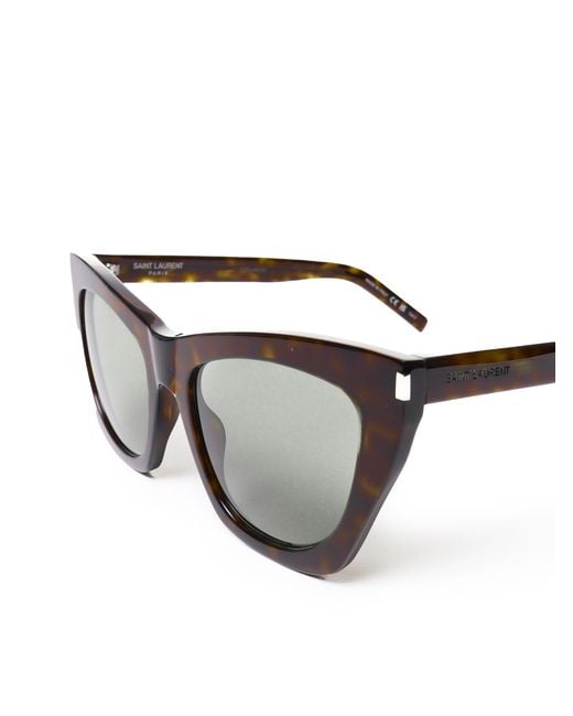 Saint Laurent White Eyewear Sl 214 Kate Cat-Eye Sunglasses