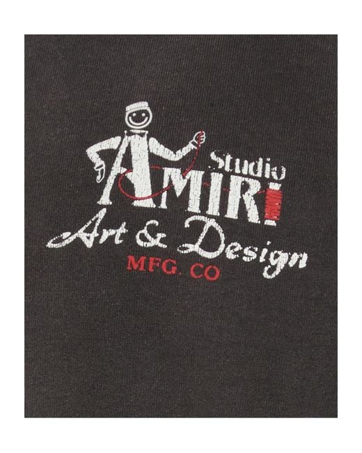 Amiri Black Studio Oversized Logo T-Shirt for men