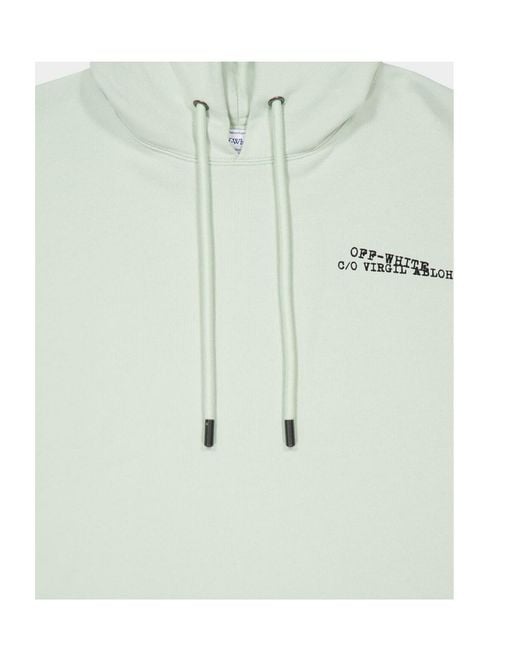 Off-White c/o Virgil Abloh Green Long-Sleeved Hooded Sweatshirt for men