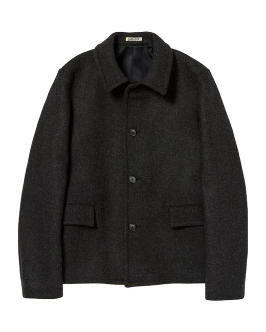 Auralee Black Button-Up Coat for men