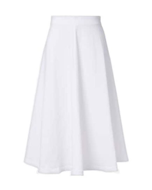 Altuzarra White Varda Cotton-Blend Midi Skirt
