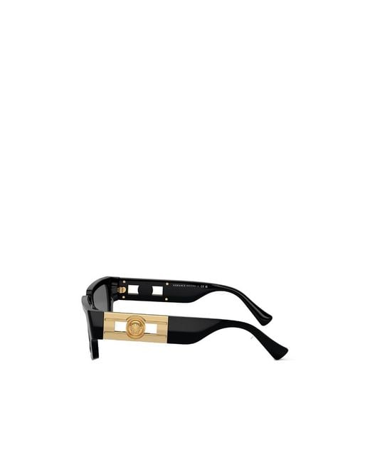 Versace Gray Eyewear Rectangle Frame Sunglasses for men