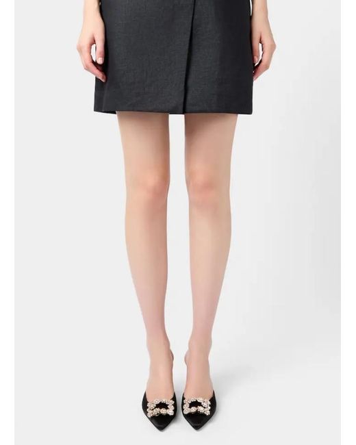 Roger Vivier Black Buckle Embellished Slip-On Mules