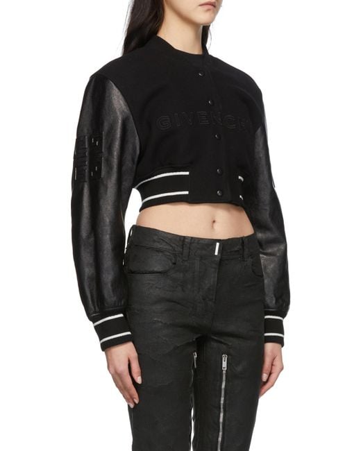 Givenchy Black 4G Cropped Bomber Jacket