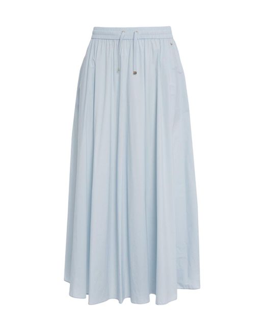 Herno Blue Drawstring Pleat Detailed Skirt