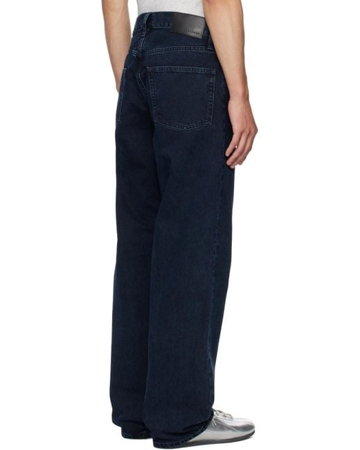sunflower Blue Logo Patch Wide-Leg Jeans for men