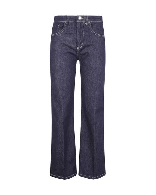Seventy Blue Buttoned Straight-Leg Jeans