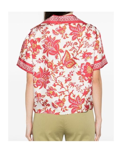 Etro Red Floral Printed Shirt