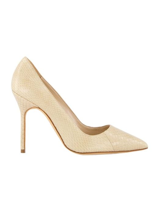 Manolo Blahnik Natural Pointed High Heels