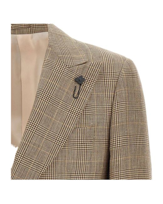 Lardini Green Check Blazer Jacket for men