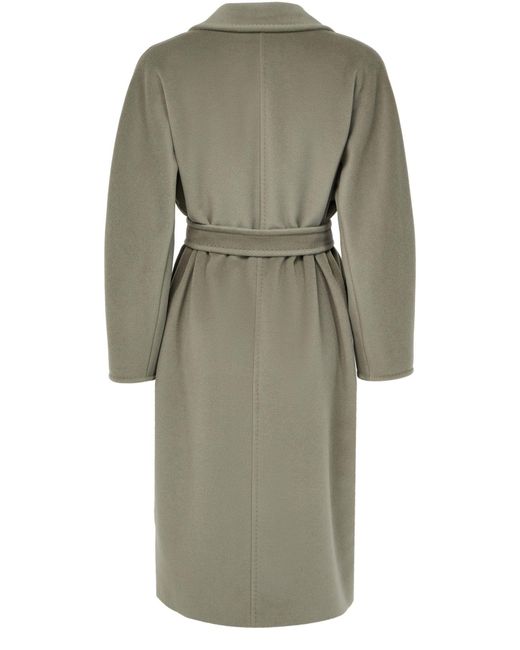Max Mara Gray Lapel Long-Sleeved Coat