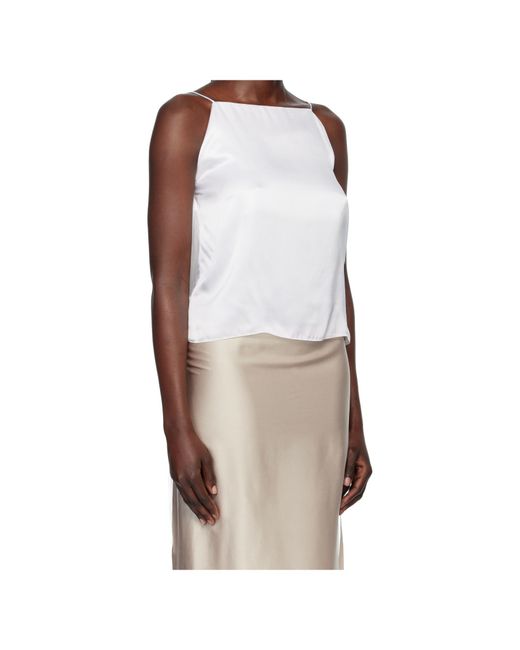 Ann Demeulemeester Brown Open Back Satin Top