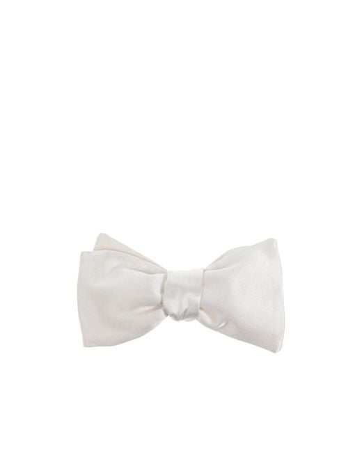Giorgio Armani White Buckled Bow Tie for men