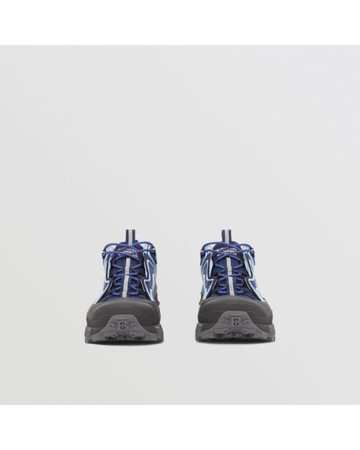 Burberry Blue Arthur Two-Tone Sneakers for men