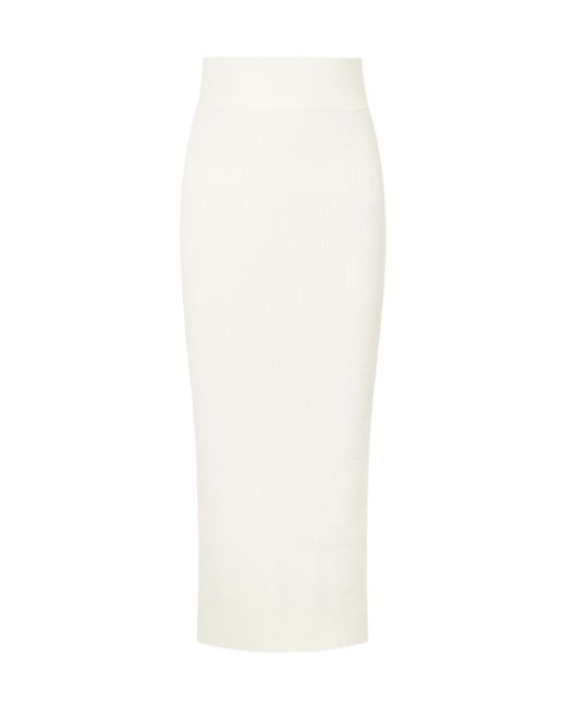 Wardrobe NYC White Woven Midi Skirt