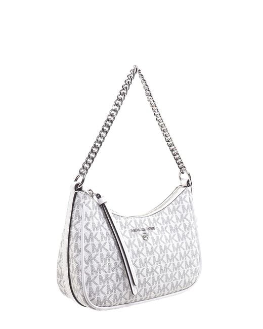 Michael Kors White Monogram-Pattern Tote Bag