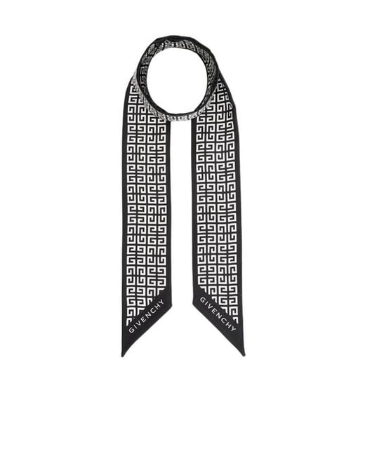 Givenchy Black Pointed Silk Scarf