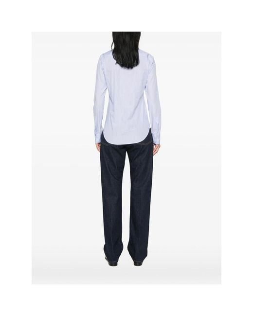 Mazzarelli Blue Long-Sleeve Button-Up Shirt