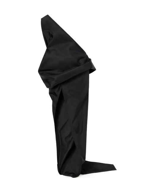 Rick Owens Black Draped Asymmetrical Skirt
