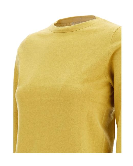 Extreme Cashmere Yellow Long-Sleeved Crewneck T-Shirt