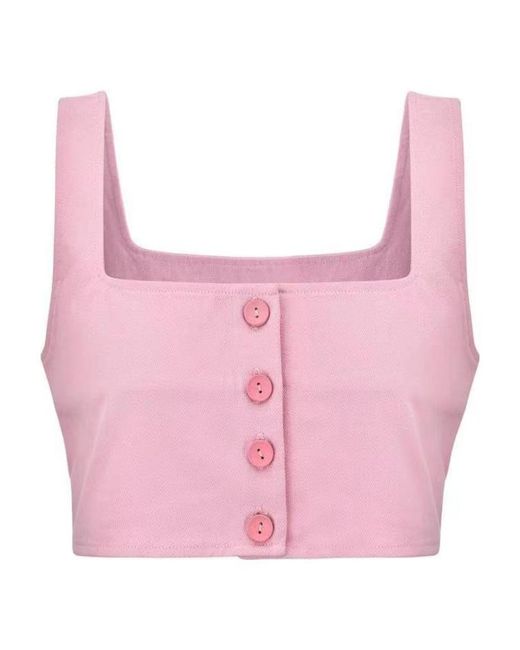 THREE QUARTERS Pink Button Vest for men