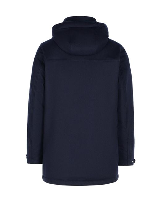 Zegna Blue Zip-Up Hooded Jacket for men