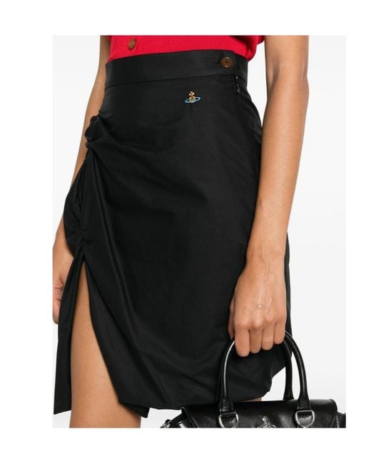 Vivienne Westwood Black Side Slit Asymmetric Mini Skirt