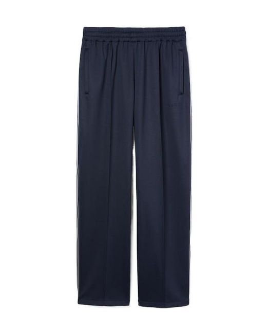 Gucci Blue Technical Jersey Pant With Embossed Logo for men