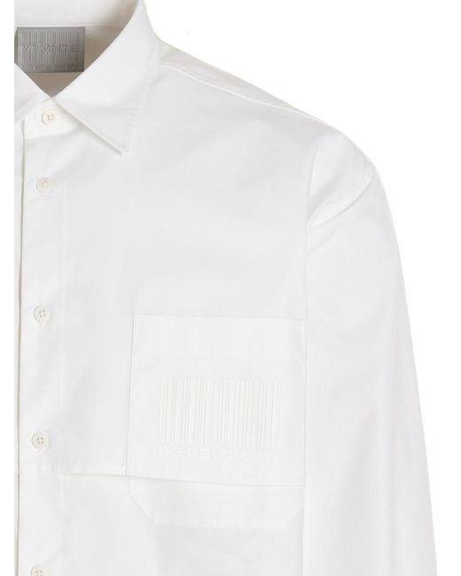 VTMNTS White Flap-Detailed Buttoned Shirt for men