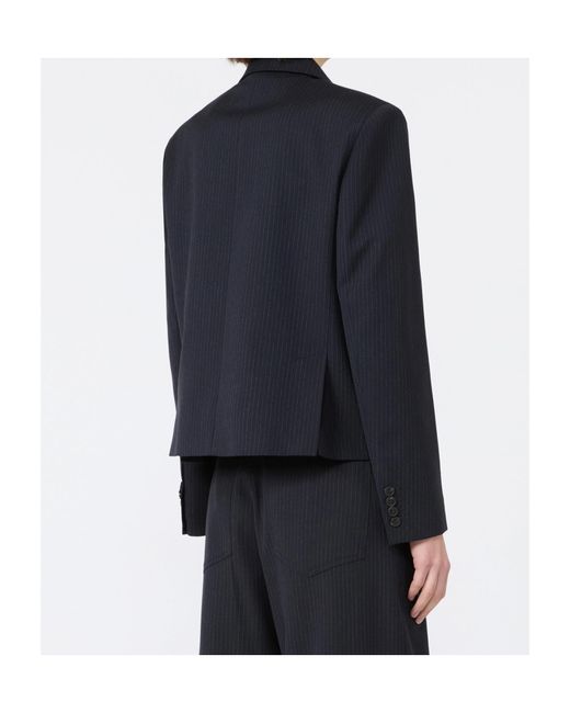 Weekend by Maxmara Blue Wool And Cotton Gabardine Blazer