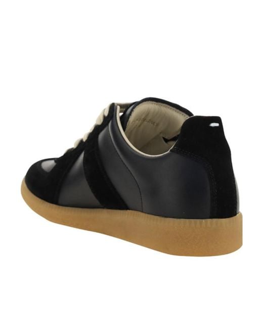 Maison Margiela Black Replica Lace-Up Sneakers
