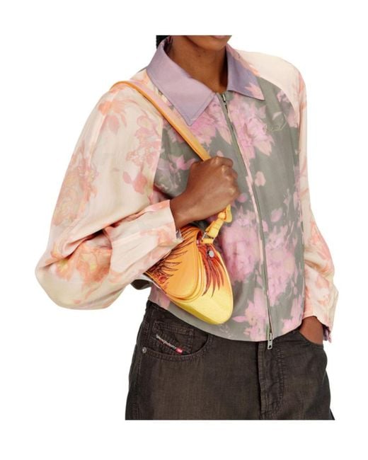 DIESEL Pink Floral Bomber Jacket