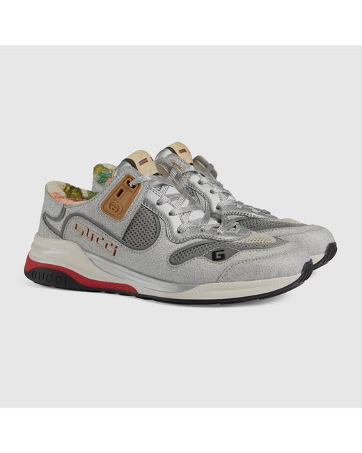 Gucci Gray Ultrapace Low-Top Sneakers