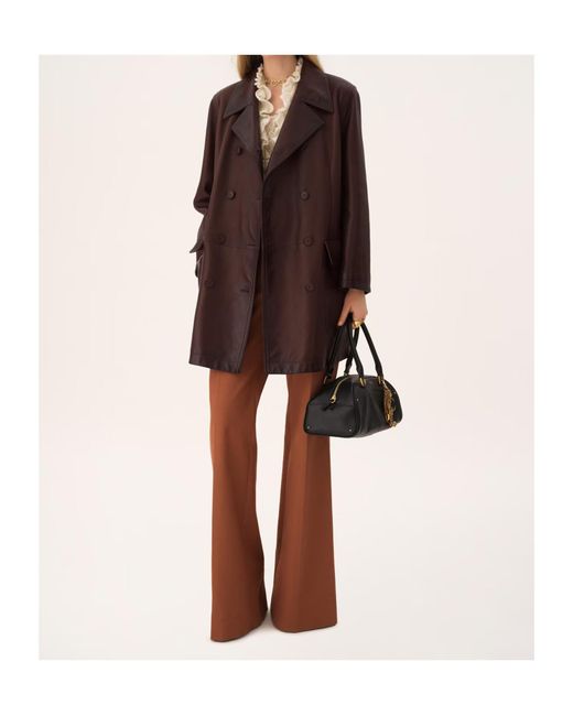 Chloé Brown Chloé High-Waisted Flared Tailored Trousers